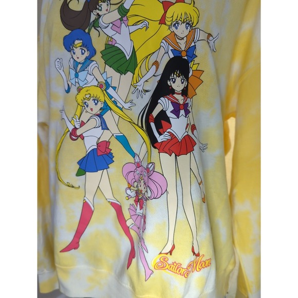 Women's Sweatshirt Sailor Moon Yellow Tie Dye L/XL Large/Extra large NEW - Picture 6 of 6